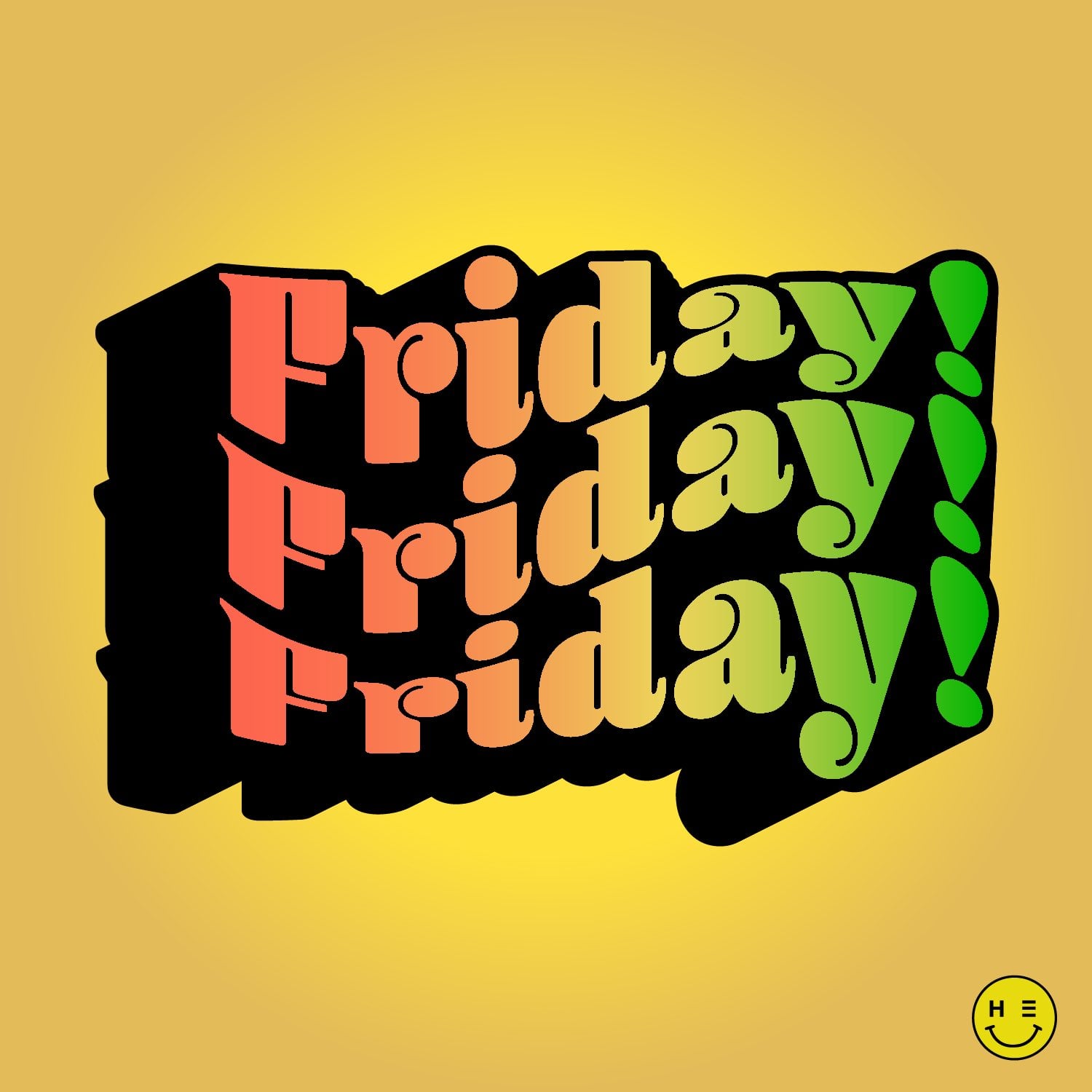 Friday — retro typography with bold vintage letterforms and classic treatment